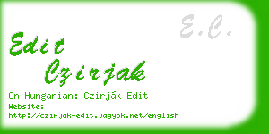 edit czirjak business card